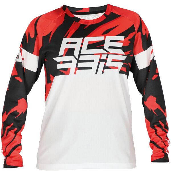 acerbis mx j-kid 4 maglia motocross bambini bianco rosso m