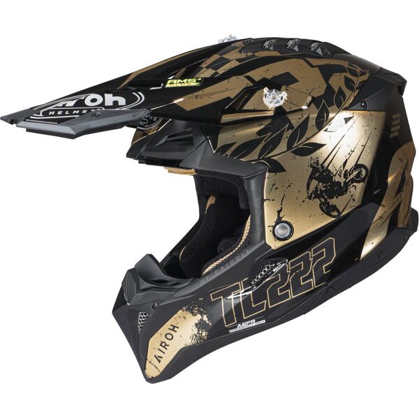 airoh aviator 3 tc 222 the legend casco motocross nero oro l