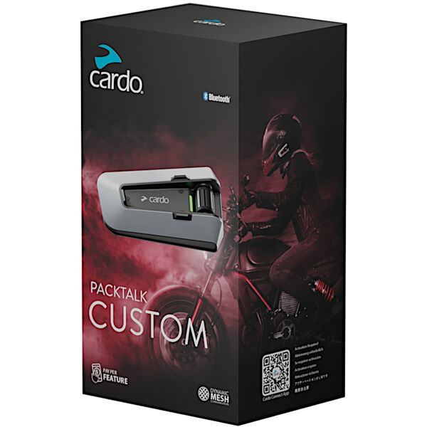 cardo packtalk custom sistema di comunicazione set singolo argento unica taglia