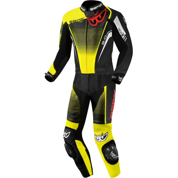 berik xr-ace evo tuta in pelle da moto in 2 pezzi traforata nero rosso giallo 54