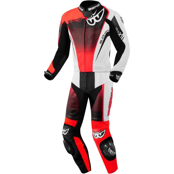 berik xr-ace evo tuta in pelle da moto in 2 pezzi traforata nero bianco rosso 56