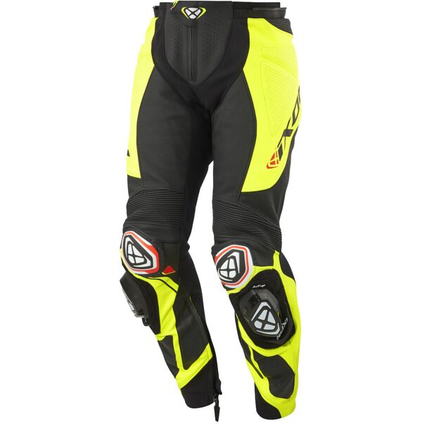 ixon vortex 3 pantaloni in pelle da moto nero giallo m