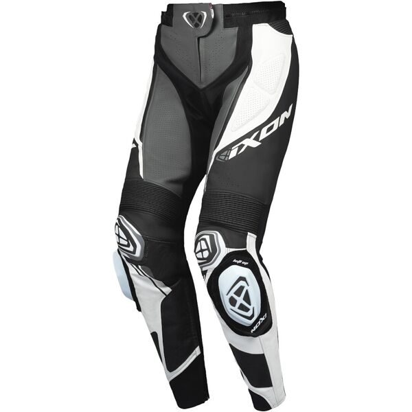 ixon vortex 3 pantaloni in pelle moto da donna nero grigio bianco m