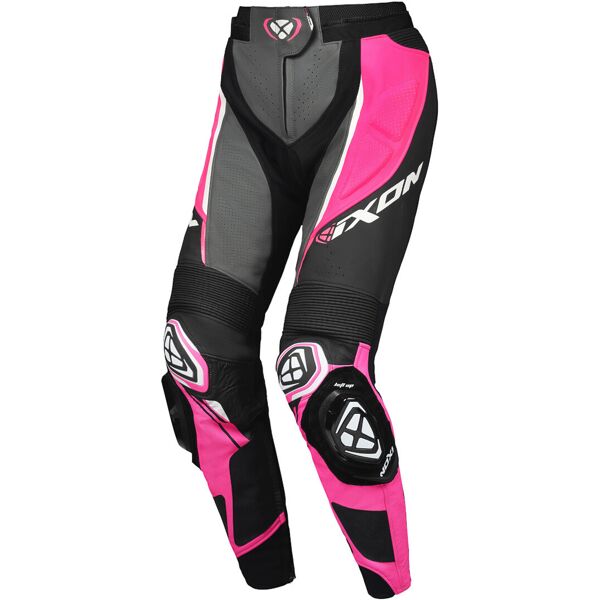 ixon vortex 3 pantaloni in pelle moto da donna nero rosa 2xl