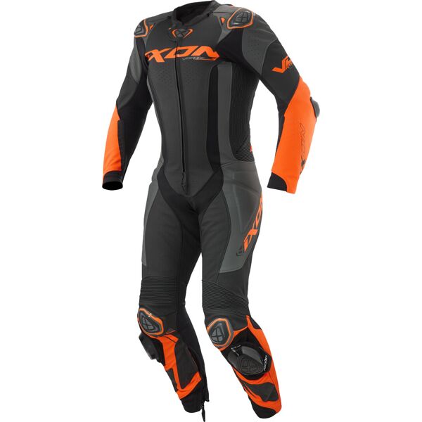 ixon vortex 3 tuta in pelle da moto 1 pezzo nero grigio arancione 2xl