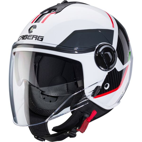 caberg riviera v4 x geo casco jet nero bianco rosso verde 2xl