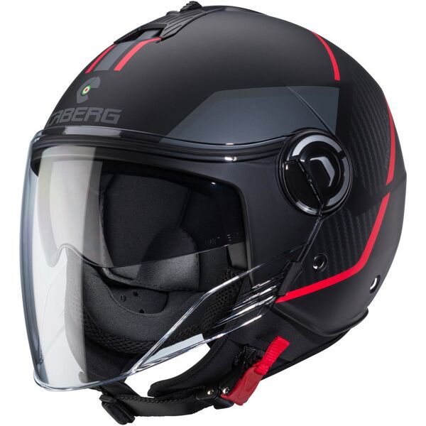 caberg riviera v4 x geo casco jet nero rosso 2xl