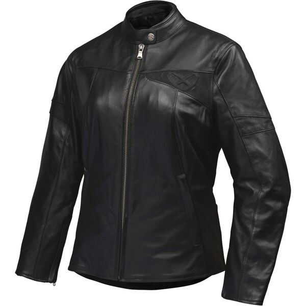 ixon cranky-c giacca di pelle moto da donna nero 7xl