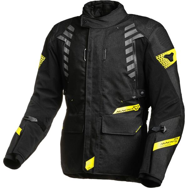 macna ultimax giacca tessile moto impermeabile nero giallo m
