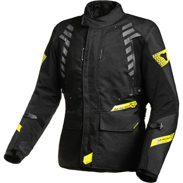 macna ultimax impermeabile ladies giacca tessile moto nero giallo m