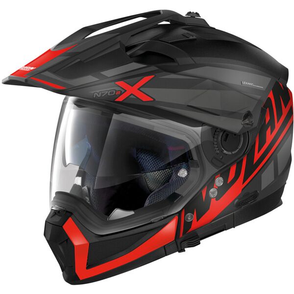 nolan n70-2 x mirage 2023 n-com casco nero rosso m