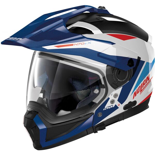 nolan n70-2 x stunner 2023 n-com casco bianco rosso blu m