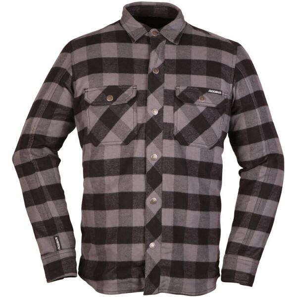 modeka nooner camicia moto nero grigio m