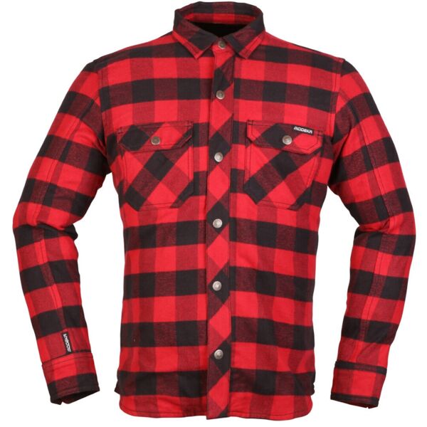 modeka nooner camicia moto nero rosso m