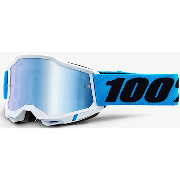 100% accuri ii novel occhiali da motocross bianco blu