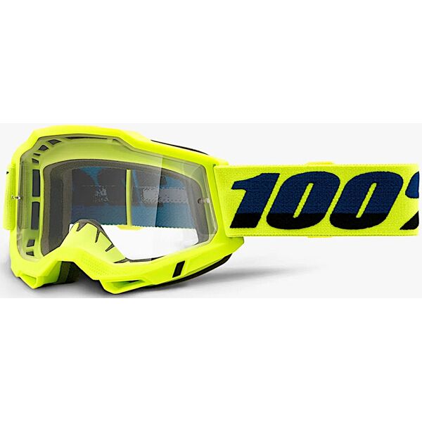 100% accuri ii otg essential occhiali da motocross nero giallo