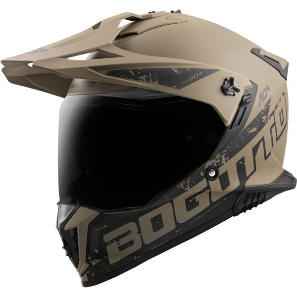 bogotto fg-601 casco da enduro in fibra di vetro marrone xs