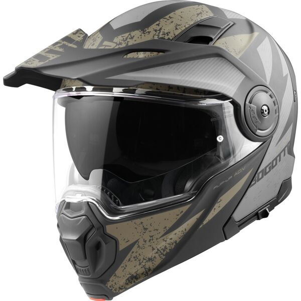 bogotto fg-102 safari casco enduro / apribile in fibra di vetro  m