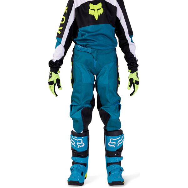 fox 180 nitro pantaloni motocross giovani nero bianco verde blu 24