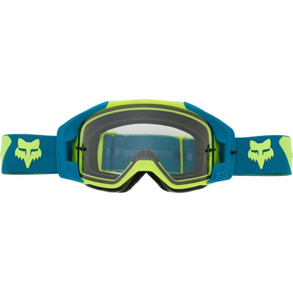 fox vue core occhiali da motocross blu giallo unica taglia