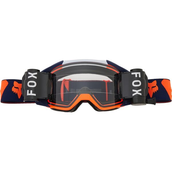 fox vue roll off occhiali da motocross blu arancione unica taglia