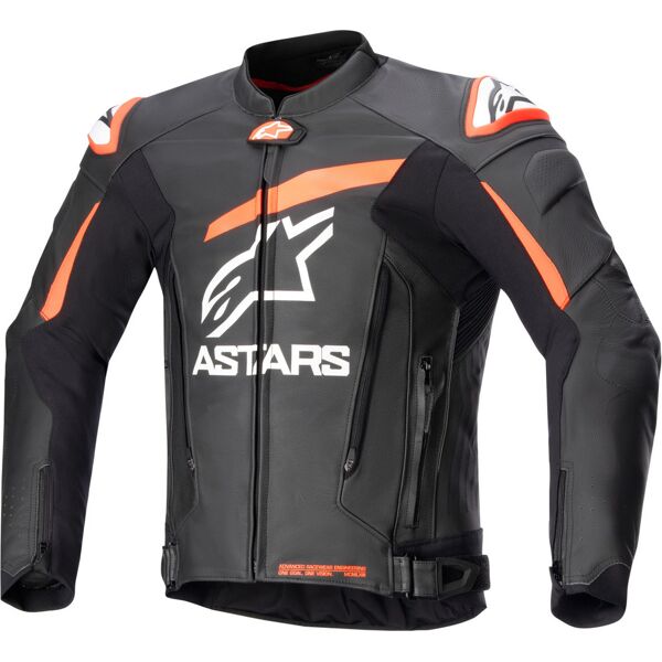 alpinestars gp plus v4 giacca in pelle moto nero bianco rosso 54