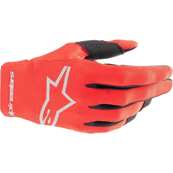 alpinestars radar guanti da motocross rosso argento xl