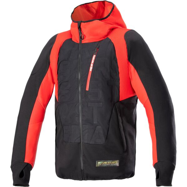 alpinestars mo.st.eq hybrid giacca tessile moto nero rosso 2xl