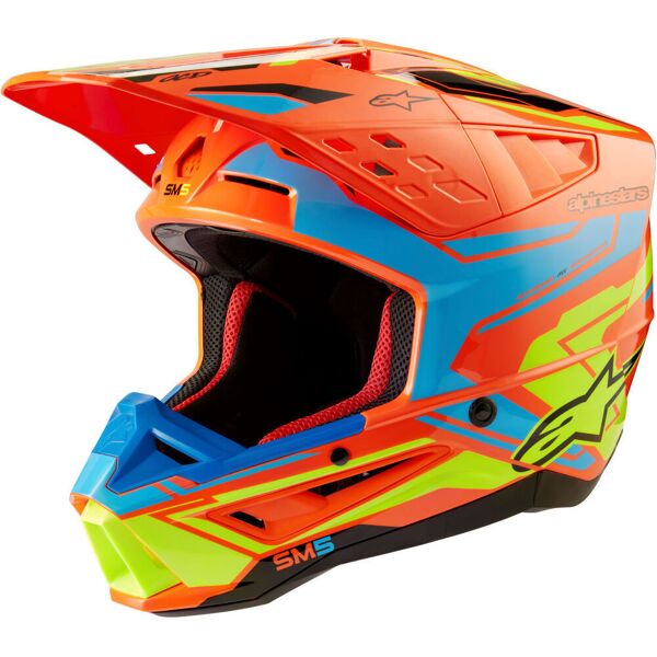 alpinestars s-m5 action 2 2024 casco motocross giallo arancione s