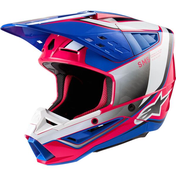 alpinestars s-m5 sail 2024 casco motocross bianco rosa blu xl