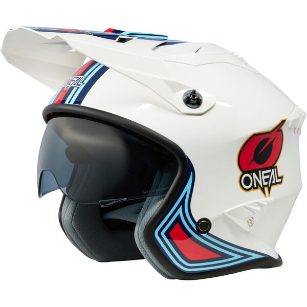 oneal volt mn1 casco di prova bianco rosso blu xs