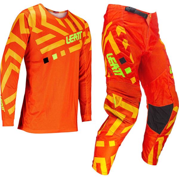 leatt 3.5 ride pattern 2024 set maglia e pantaloni motocross arancione m