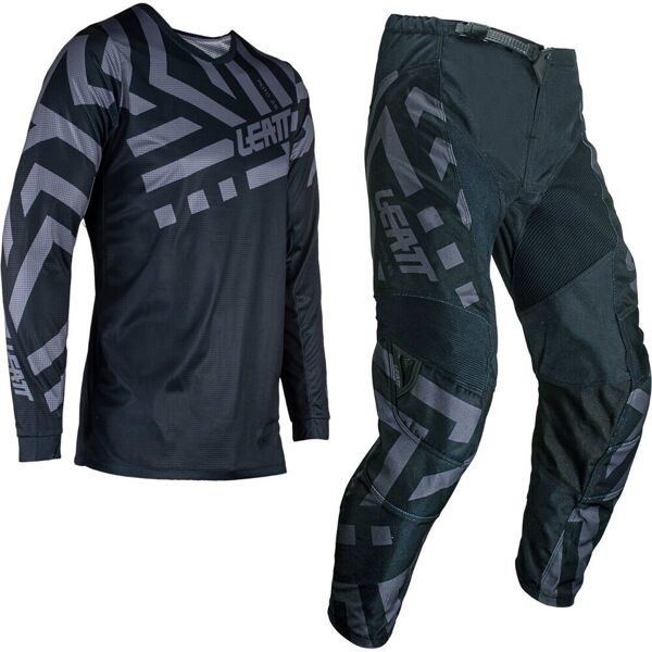 leatt 3.5 ride pattern 2024 set maglia e pantaloni motocross nero grigio 2xl