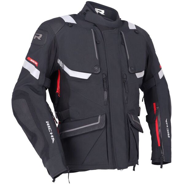 richa armada 1.1 gore-tex pro impermeabile moto tessile giacca nero bianco rosso xl