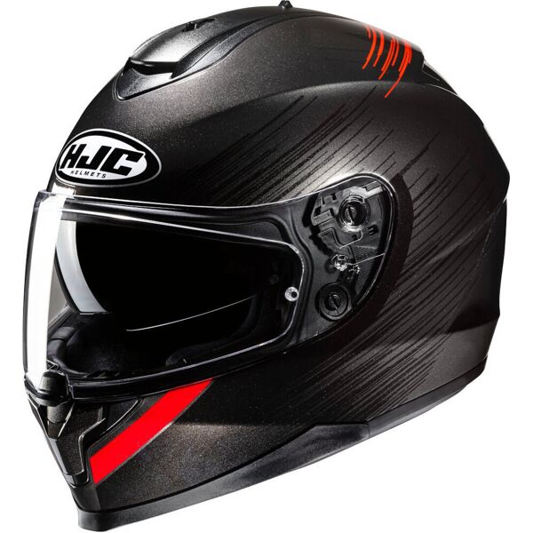 hjc c70n sway casco nero rosso xs 54 55