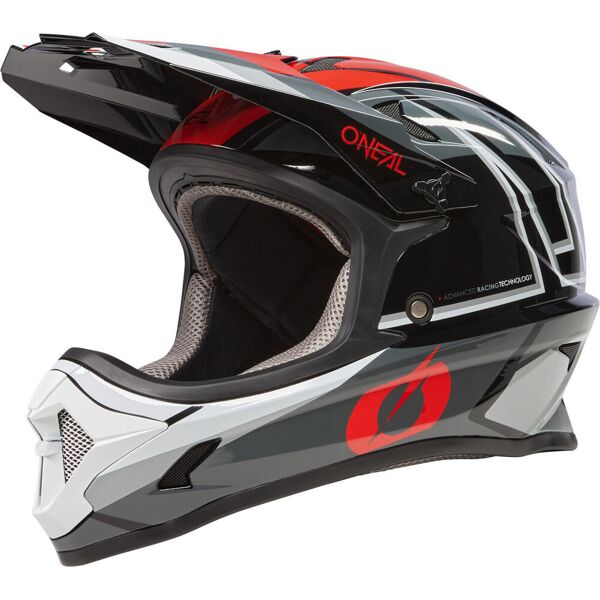 oneal sonus split casco downhill bambino nero grigio rosso m