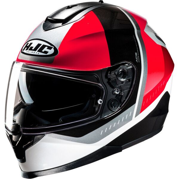 hjc c70n alia casco nero bianco rosso m