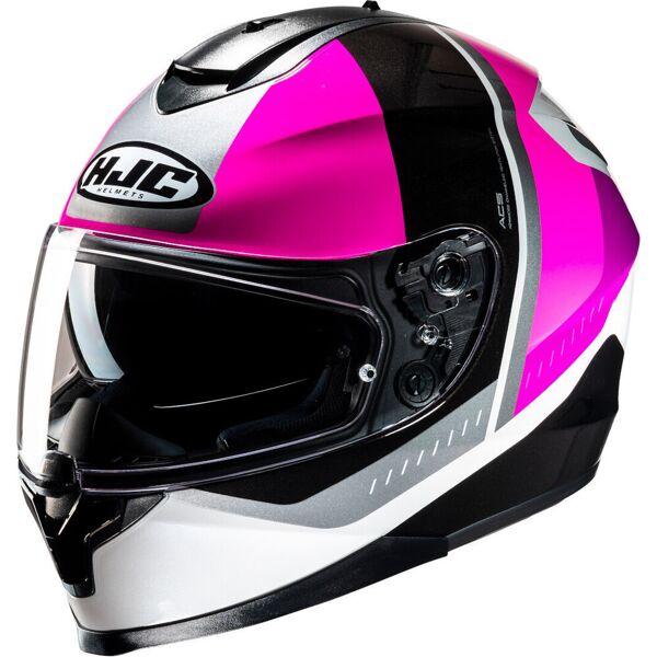 hjc c70n alia casco nero bianco rosa m