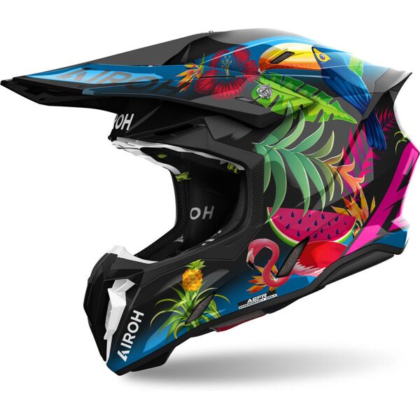 airoh twist 3 amazonia casco da motocross nero multicolore 2xl