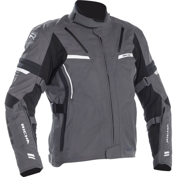 richa arc gore-tex impermeabile moto tessile giacca nero grigio 5xl