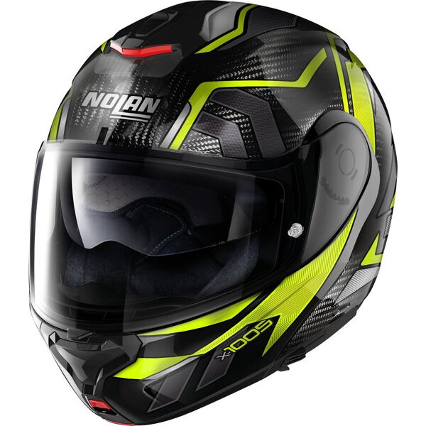 nolan x-1005 ultra carbon sandglas n-com casco nero giallo m