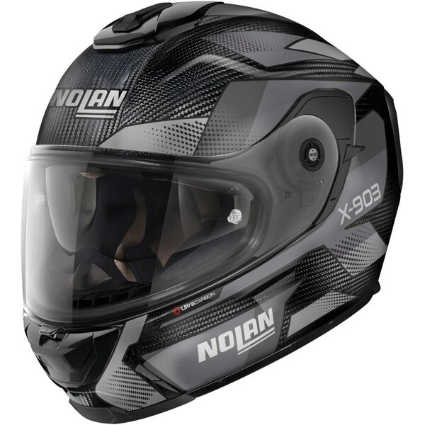 nolan x-903 ultra carbon highspeed n-com casco nero grigio m