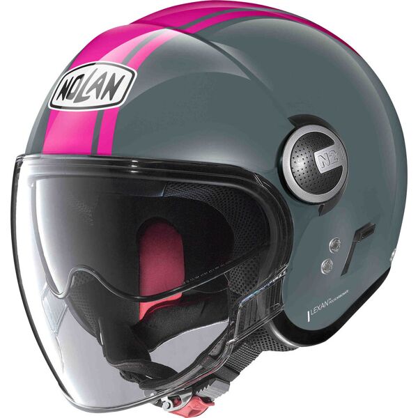 nolan n21 visor 06 dolce vita casco jet grigio rosa 2xs