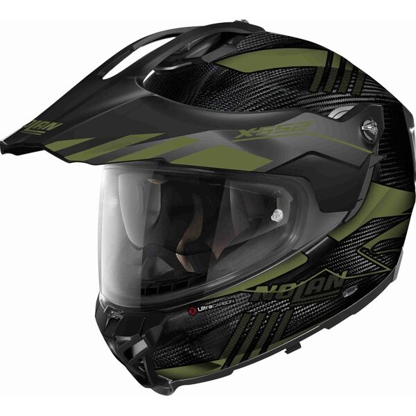 nolan x-552 ultra carbon wingsuit n-com casco nero verde m