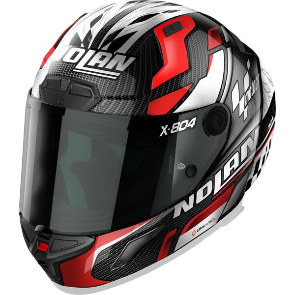 nolan x-804 rs ultra carbon moto gp casco nero rosso argento xl