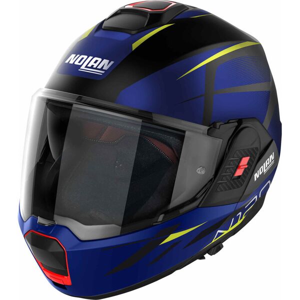 nolan n120-1 06 nightlife n-com casco nero blu giallo l