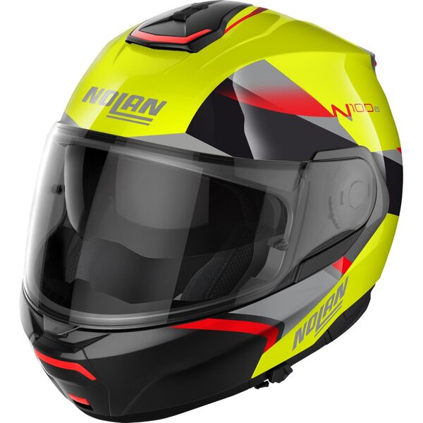 nolan n100-6 paloma n-com casco nero rosso giallo xs