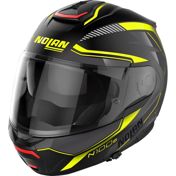 nolan n100-6 surveyor n-com casco nero rosso giallo m