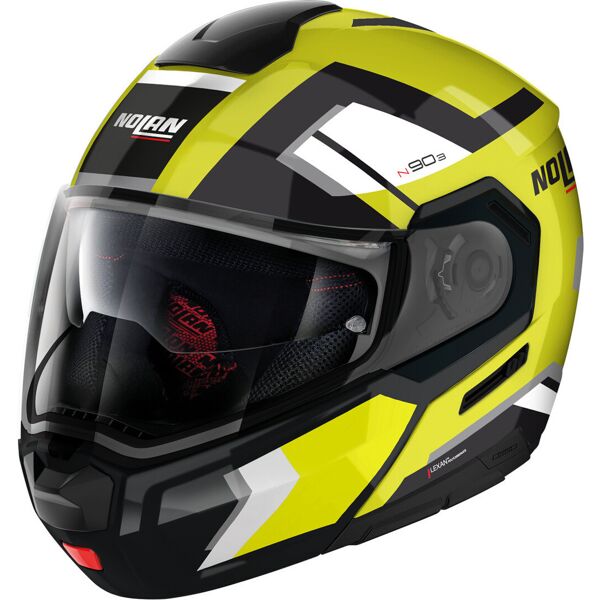 nolan n90-3 06 lighthouse n-com casco nero bianco giallo m