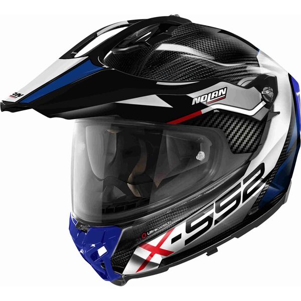 nolan x-552 ultra carbon dinamo n-com casco nero grigio blu m